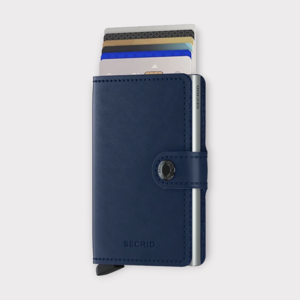 Secrid Miniwallet In Leather Navy - Picture 3 of 4